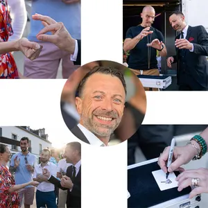 magicien close-up pour un mariage, un séminaire, un anniversaire, repas de famille, inauguration avec sébastien ladruze