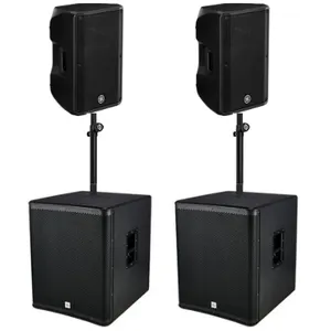 Pack-Sono-250 Jusqu'à 250 personnes en intérieur. Avec 2 gros caissons pour ressentir toutes les fréquence de la musique.