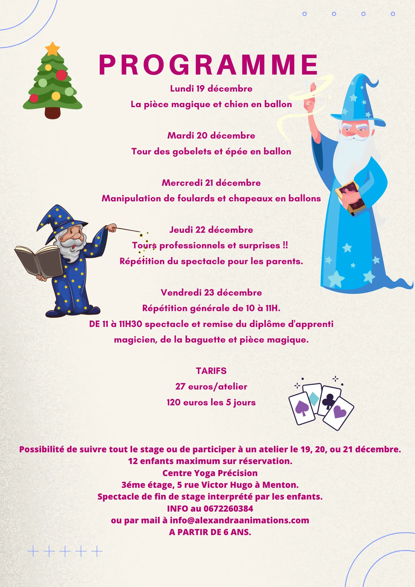 Programme stage de magie