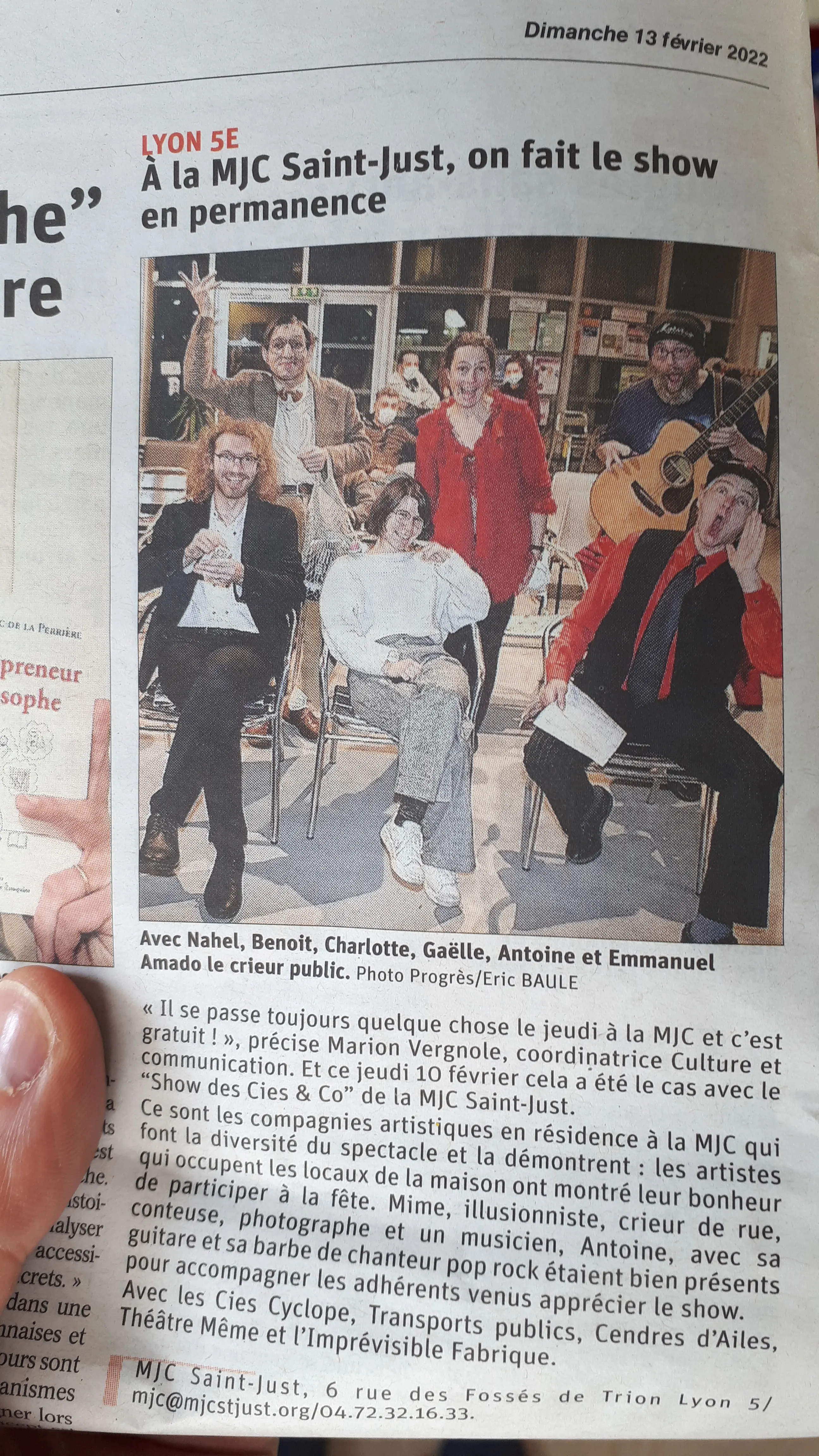 Résidence à la MJC Saint Just (69) pour préparer le spectacle sur les aventures d'Alfredo.