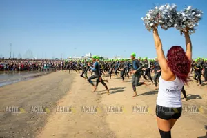 Lolipop triathlon Royan course animation danseuses professionnelles pompom girls ambiance show 