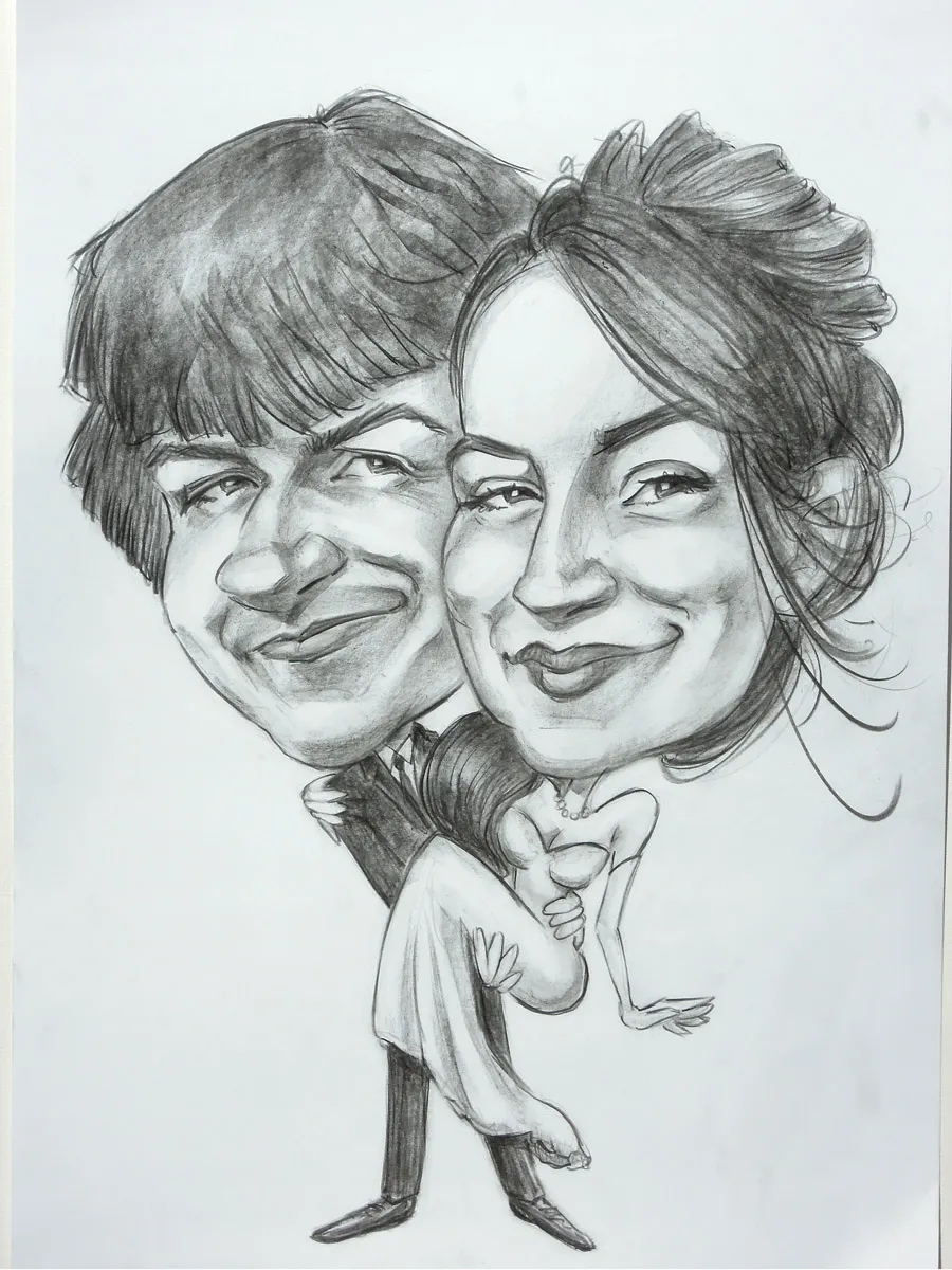Caricature des mariés pour faire-part de mariage