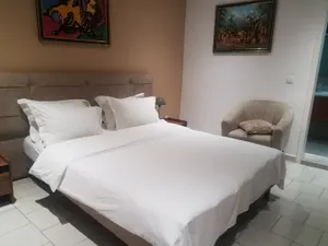 chambre simple avec wifi gratuit,bureau,mini frigo et tv plasma