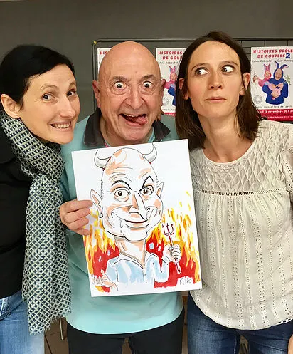 Caricature de Guy Montagné lors du festival de la caricature de Paray-le-Monial.