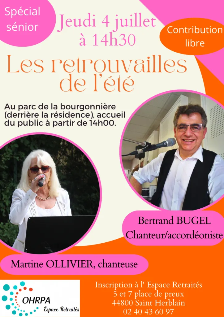 Martine et Bertrand au spectacle de l'OHRPA ce jeudi 04 juillet 2024 à Saint Herblain (44800).