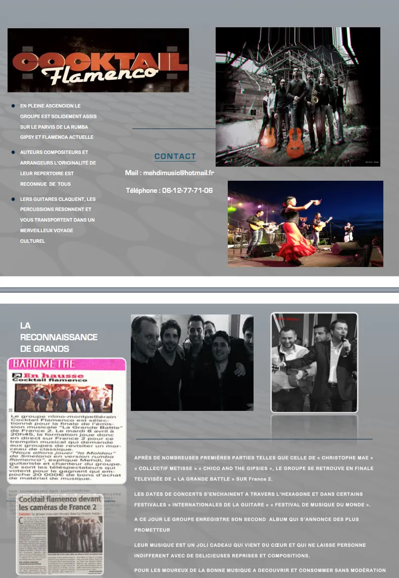 biographie/cocktail flamenco/gipsy/rumba