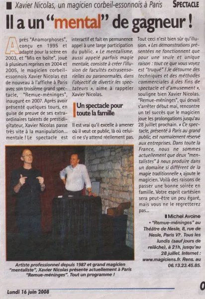 Dossier de presse mentalisme et magie dans le Républicain