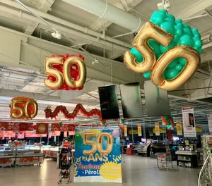 50 Ans ballons décor Auchan - Montpellier