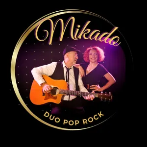 Logo du groupe Mikado duo pop rock guitare Voix Lydia Moreno chanteuse et Abdel Krouni guitare dans le gard Ales Nimes pour soirées et concerts