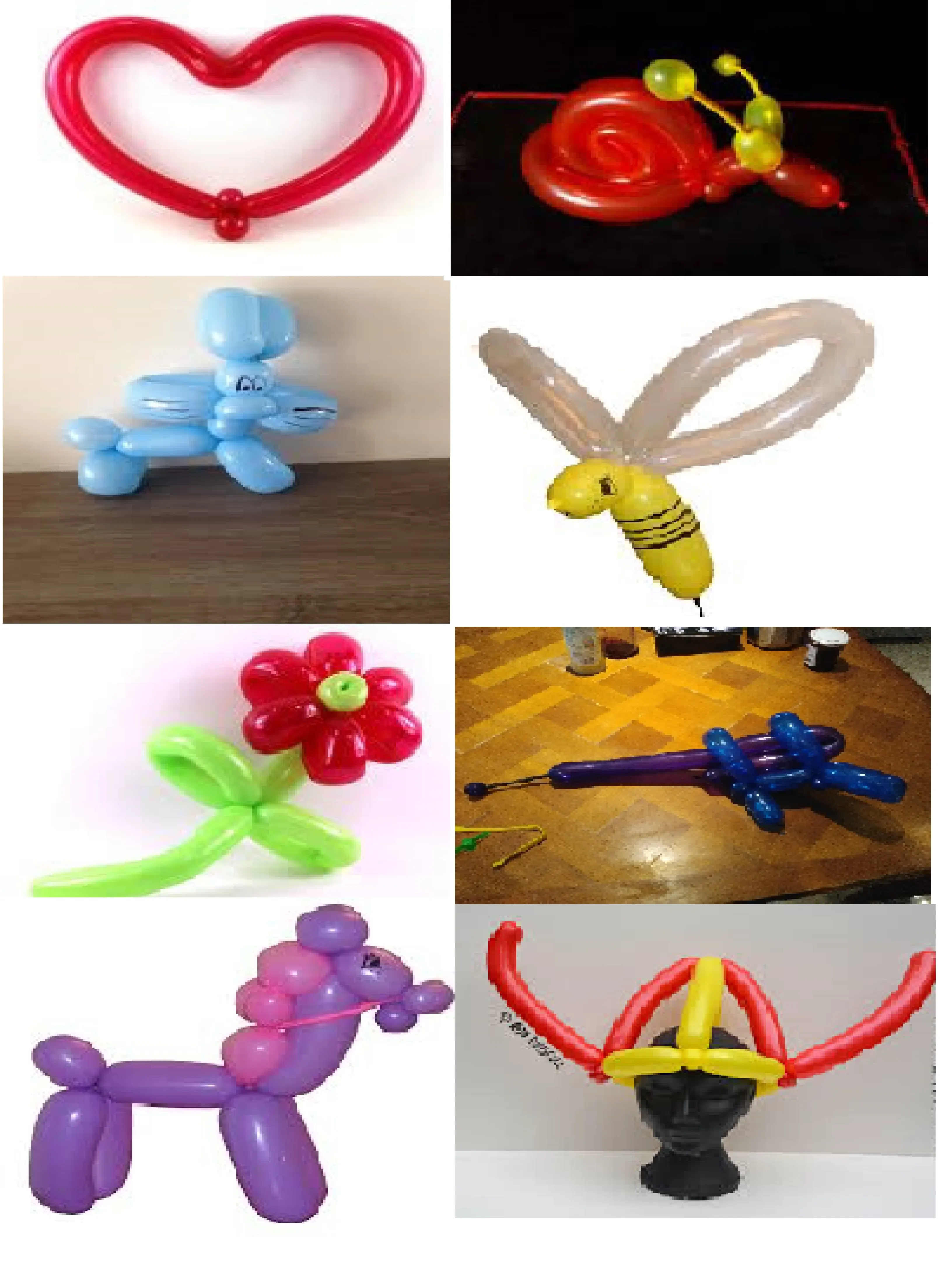 Quelques sculptures sur ballon - animation pour enfants, anniversaire d'enfants, kermesse...