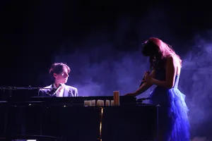 En duo avec Raphaël Clanché au piano sur un de mes titres 