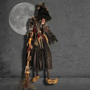 Halloween une sorcière échassière