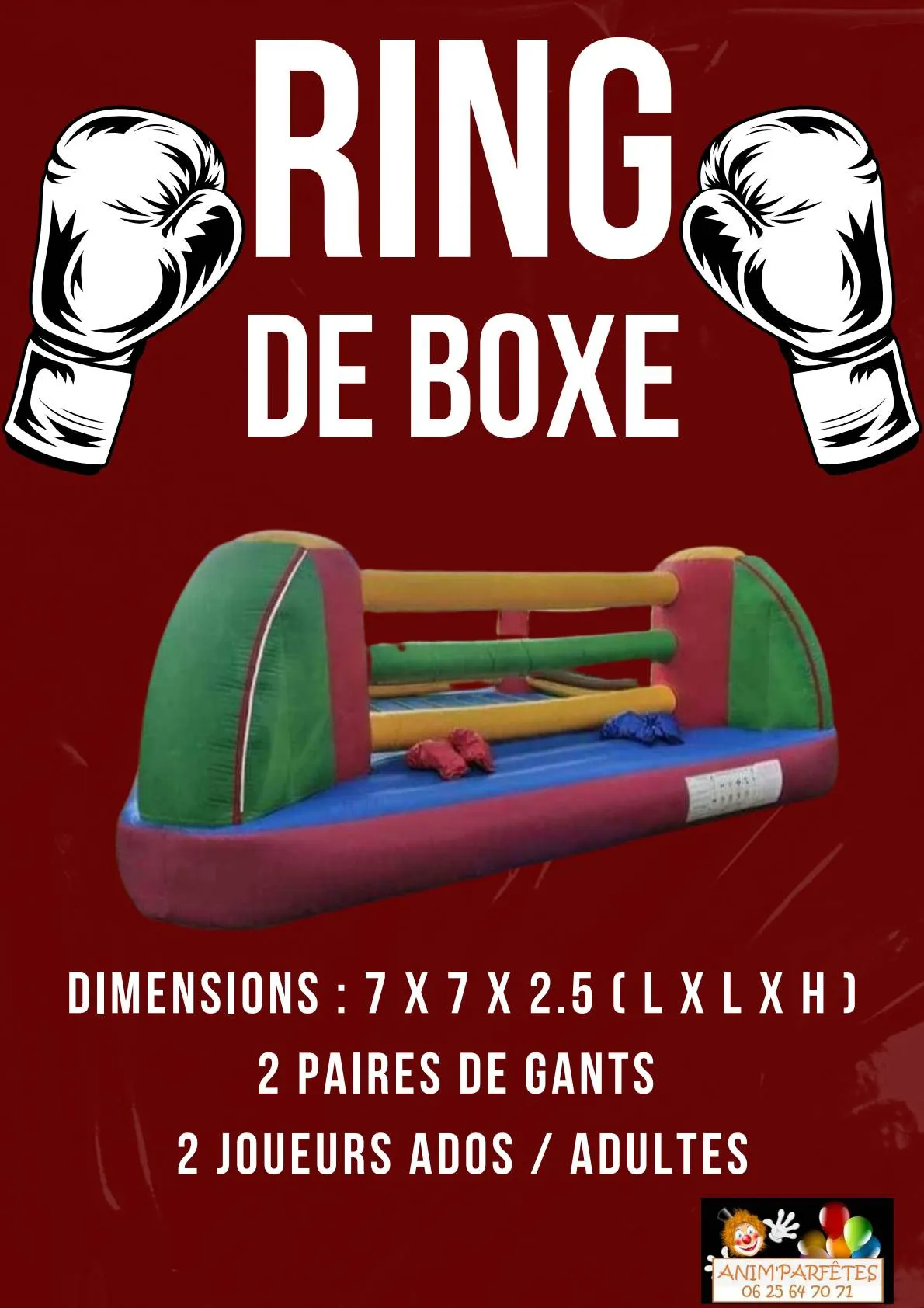 chateau gonflable ring de boxe-pyrénées orientales