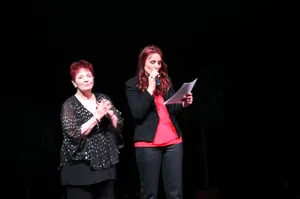 prise de parole avec la marraine de l'association Fabienne Thibeault